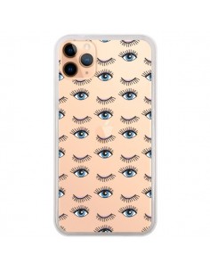 Coque iPhone 11 Pro Max Eyes Oeil Yeux Bleus Mosaïque...
