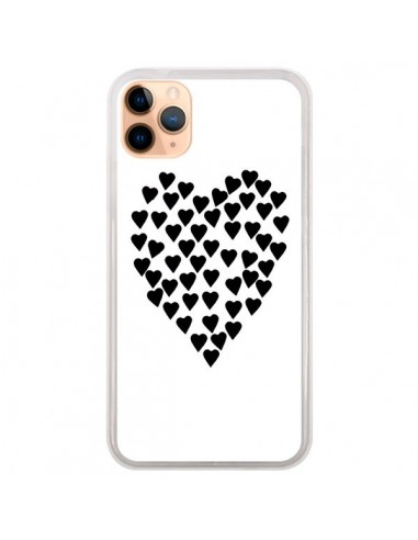 Coque iPhone 11 Pro Max Coeur en coeurs noirs - Project M