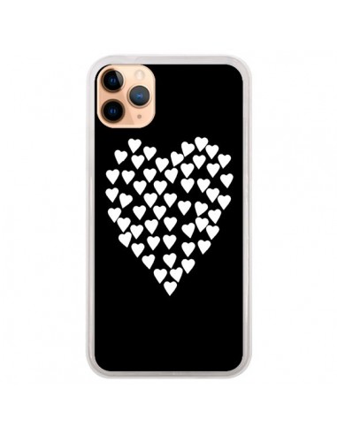 Coque iPhone 11 Pro Max Coeur en coeurs blancs - Project M