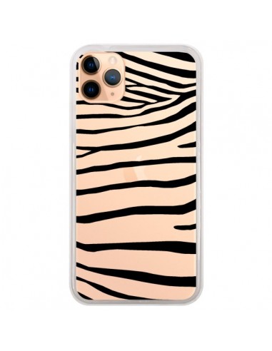 Coque iPhone 11 Pro Max Zebre Zebra Noir Transparente - Project M
