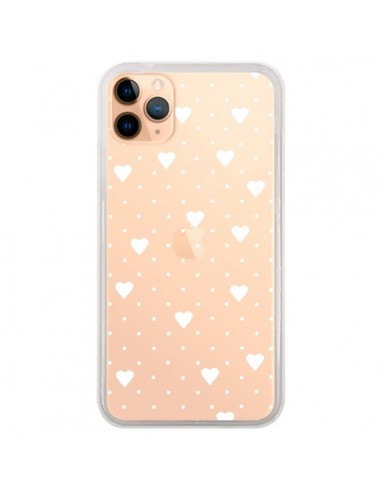 Coque iPhone 11 Pro Max Point Coeur Blanc Pin Point Heart Transparente - Project M