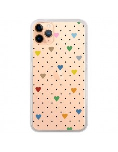 Coque iPhone 11 Pro Max Point Coeur Coloré Pin Point...