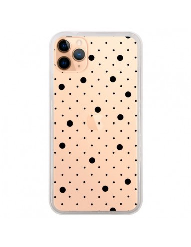 Coque iPhone 11 Pro Max Point Noir Pin Point Transparente - Project M