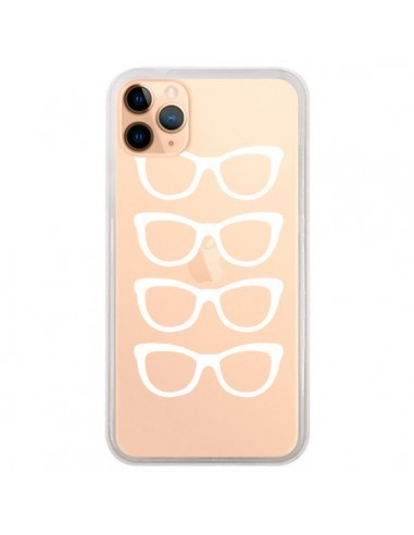 Coque iPhone 11 Pro Max Sunglasses Lunettes Soleil Blanc Transparente - Project M