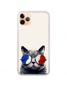 Coque iPhone 11 Pro Max Chat à lunettes françaises -...