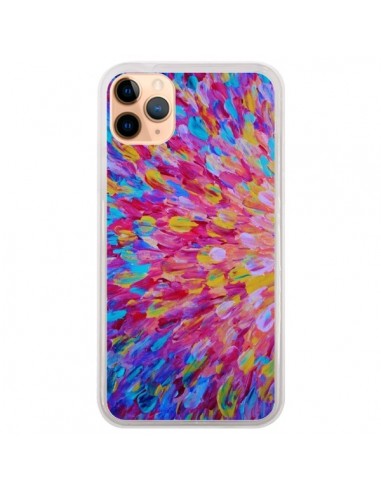 Coque iPhone 11 Pro Max Fleurs Bleues Roses Splash - Ebi Emporium