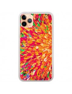 Coque iPhone 11 Pro Max Fleurs Oranges Neon Splash - Ebi...