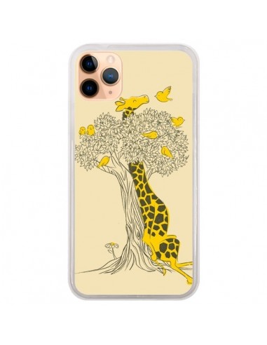 Coque iPhone 11 Pro Max Girafe Amis Oiseaux - Jay Fleck