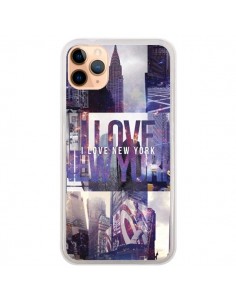Coque iPhone 11 Pro Max I love New Yorck City violet -...