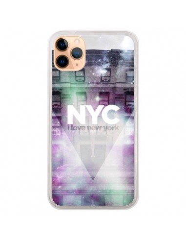 Coque iPhone 11 Pro Max I Love New York City Violet Vert - Javier Martinez