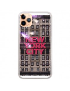 Coque iPhone 11 Pro Max New York City Buildings Rouge -...
