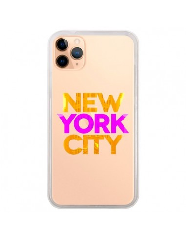 Coque iPhone 11 Pro Max New York City NYC Orange Rose Transparente - Javier Martinez