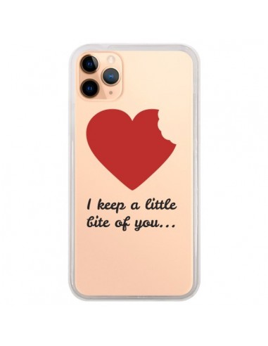 Coque iPhone 11 Pro Max I keep a little bite of you Love Heart Amour Transparente - Julien Martinez