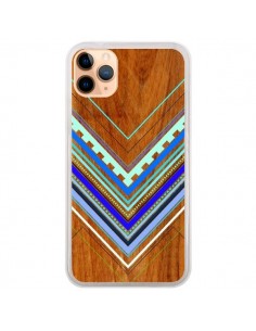 Coque iPhone 11 Pro Max Azteque Arbutus Blue Bois Aztec...