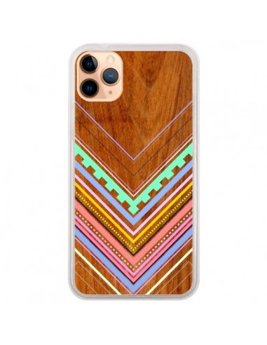 Coque iPhone 11 Pro Max Azteque Arbutus Pastel Bois Aztec Tribal - Jenny Mhairi