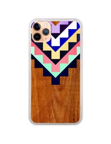 Coque iPhone 11 Pro Max Wooden Tribal Bois Azteque Aztec Tribal - Jenny Mhairi