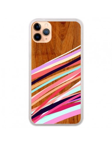 Coque iPhone 11 Pro Max Wooden Waves Coral Bois Azteque Aztec Tribal - Jenny Mhairi