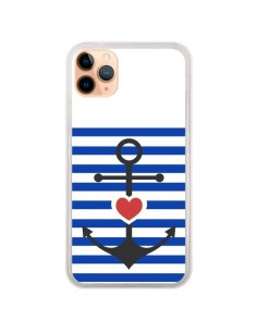 Coque iPhone 11 Pro Max Mariniere Encre Marin Coeur -...