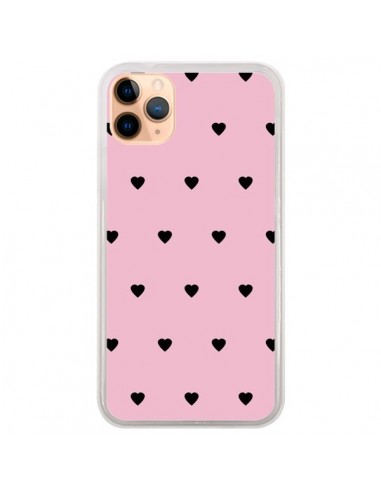 Coque iPhone 11 Pro Max Coeurs Roses - Jonathan Perez