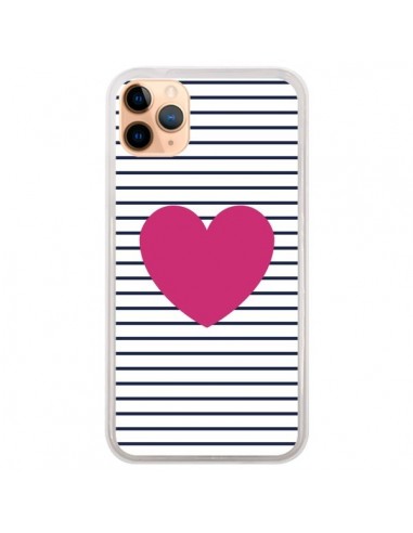 Coque iPhone 11 Pro Max Coeur Traits Marin - Jonathan Perez