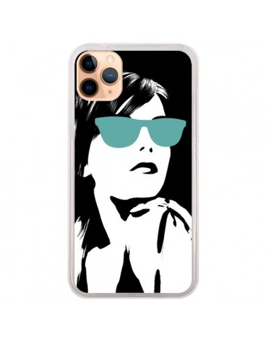 Coque iPhone 11 Pro Max Fille Lunettes Bleues - Jonathan Perez