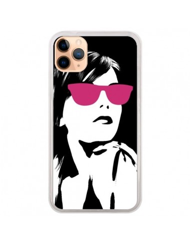 Coque iPhone 11 Pro Max Fille Lunettes Roses - Jonathan Perez