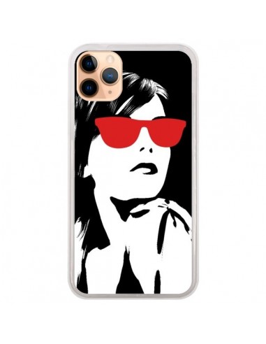 Coque iPhone 11 Pro Max Fille Lunettes Rouges - Jonathan Perez