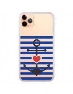Coque iPhone 11 Pro Max Mariniere Ancre Marin Coeur...