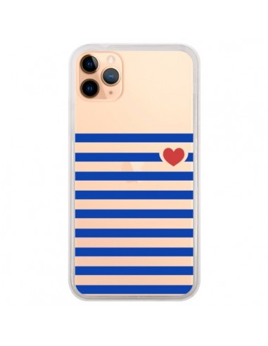 Coque iPhone 11 Pro Max Mariniere Coeur Love Transparente - Jonathan Perez