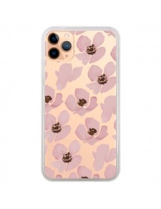 Coque iPhone 11 Pro Max Fleurs Roses Flower Transparente...