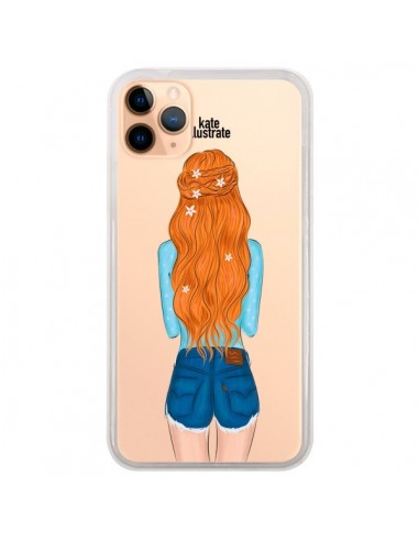 Coque iPhone 11 Pro Max Red Hair Don't Care Rousse Transparente - kateillustrate