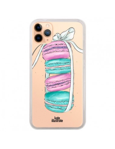 Coque iPhone 11 Pro Max Macarons Pink Mint Rose Transparente - kateillustrate