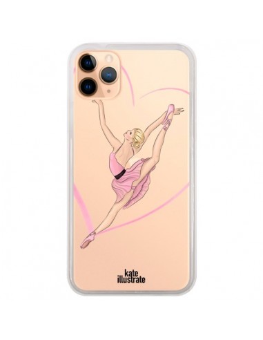 Coque iPhone 11 Pro Max Ballerina Jump In The Air Ballerine Danseuse Transparente - kateillustrate