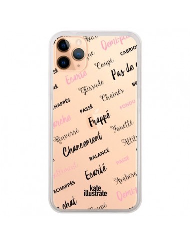 Coque iPhone 11 Pro Max Ballerina Ballerine Mots Transparente - kateillustrate