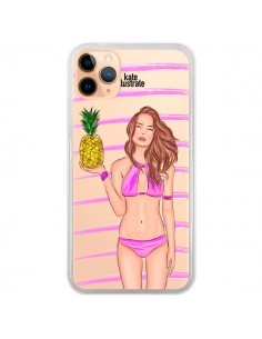 Coque iPhone 11 Pro Max Malibu Ananas Plage Ete Rose...