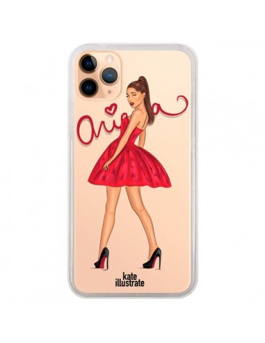 Coque iPhone 11 Pro Max Ariana Grande Chanteuse Singer Transparente - kateillustrate