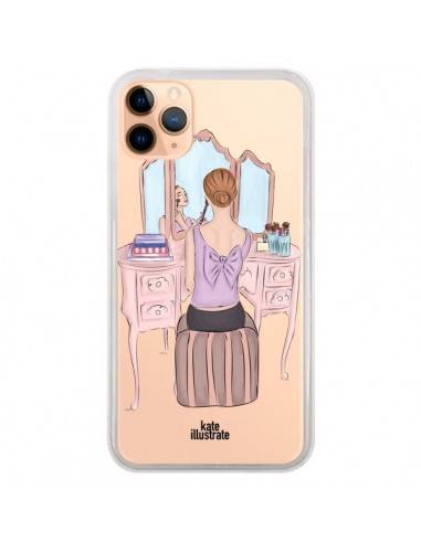 Coque iPhone 11 Pro Max Vanity Coiffeuse Make Up Transparente - kateillustrate