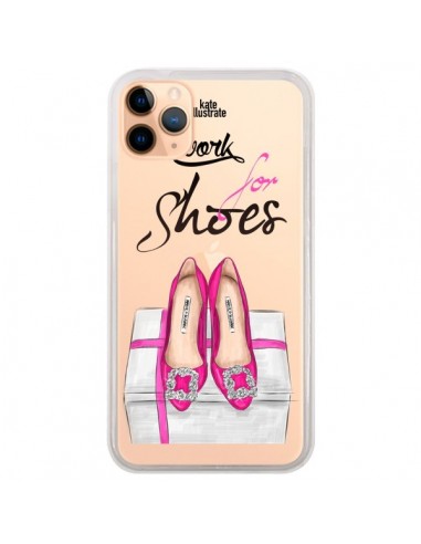 Coque iPhone 11 Pro Max I Work For Shoes Chaussures Transparente - kateillustrate