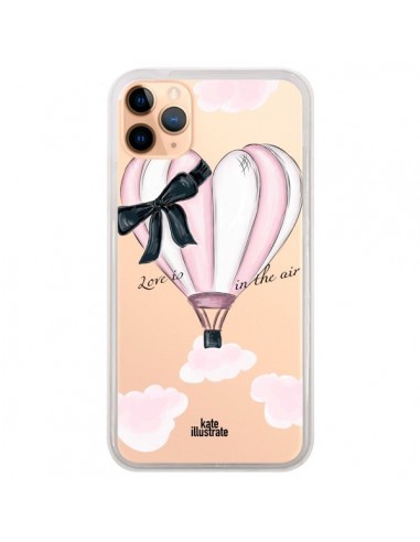 Coque iPhone 11 Pro Max Love is in the Air Love Montgolfier Transparente - kateillustrate