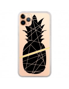 Coque iPhone 11 Pro Max Ananas Noir Transparente -...
