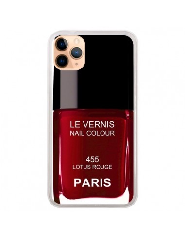 Coque iPhone 11 Pro Max Vernis Paris Lotus Rouge - Laetitia