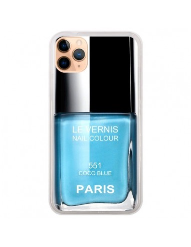 Coque iPhone 11 Pro Max Vernis Paris Coco Blue Bleu - Laetitia