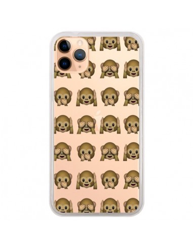 Coque iPhone 11 Pro Max Singe Monkey Emoticone Emoji Transparente - Laetitia