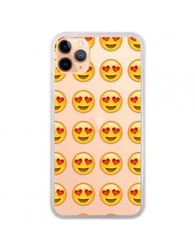 Coque iPhone 11 Pro Max Love Amoureux Smiley Emoticone Emoji Transparente - Laetitia