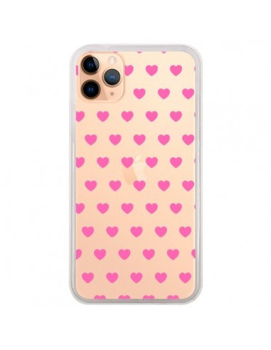 Coque iPhone 11 Pro Max Coeur Heart Love Amour Rose Transparente - Laetitia
