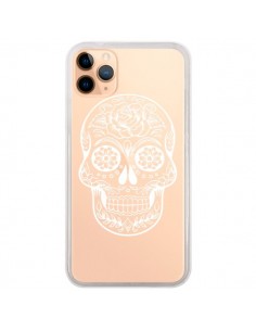 Coque iPhone 11 Pro Max Tête de Mort Mexicaine Blanche...