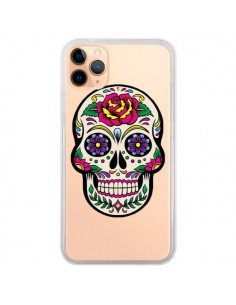Coque iPhone 11 Pro Max Tête de Mort Mexicaine Fleurs...