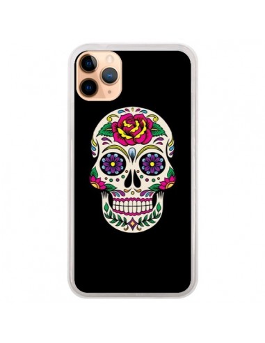 Coque iPhone 11 Pro Max Tête de Mort Mexicaine Multicolore Noir - Laetitia