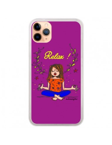 Coque iPhone 11 Pro Max Fille Relax Zen Yoga - Leellouebrigitte