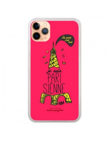 Coque iPhone 11 Pro Max Je suis Parisienne La Tour Eiffel Rose - Leellouebrigitte